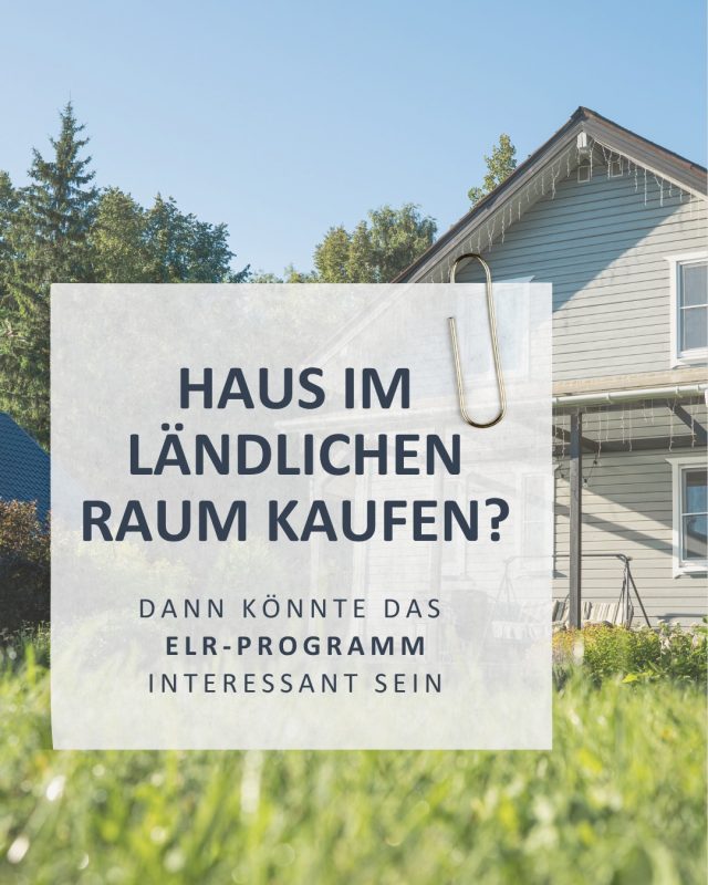 Gerade außerhalb von Städten gibt es interessante Fördermöglichkeiten: 
Das ELR-Programm unterstützt den Kauf und die Sanierung von Immobilien im ländlichen Raum und kann die Finanzierung deutlich erleichtern.

Jetzt Fördermöglichkeiten prüfen - wir beraten Sie gerne.

#immobilien #elr #förderung #hauskauf #sanierung #financial #management #baden #waldkirch #ettenheim #freiburg