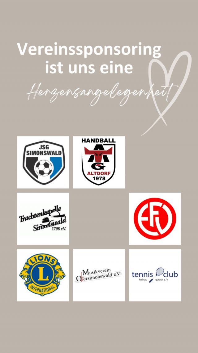 Vereinsponsoring ist uns eine Herzensangelegenheit 🤍
Wir freuen uns, in diesem Jahr wieder so viele Vereine begleitet und unterstützt zu haben. Denn Gemeinschaft, Engagement und Leidenschaft verdienen Support.

#sponsoring #verein #ehrenamt #herzensangelegenheit❤️