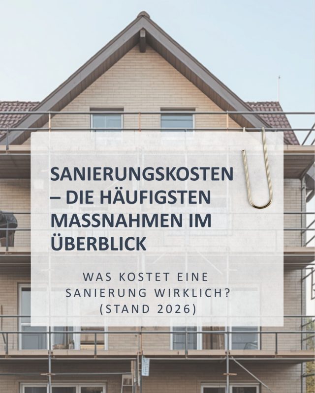 Sanierungen werden oft unterschätzt. Wer früh plant und Fördermittel nutzt, kann einiges an Geld sparen. Daher hier die häufigsten Sanierungskosten  im Überblick.

Viele dieser Maßnahmen sind förderfähig! Wir prüfen für Sie individuell und persönlich.

#financial #management #baden #sanierung #förderung #kfw #haussanierung